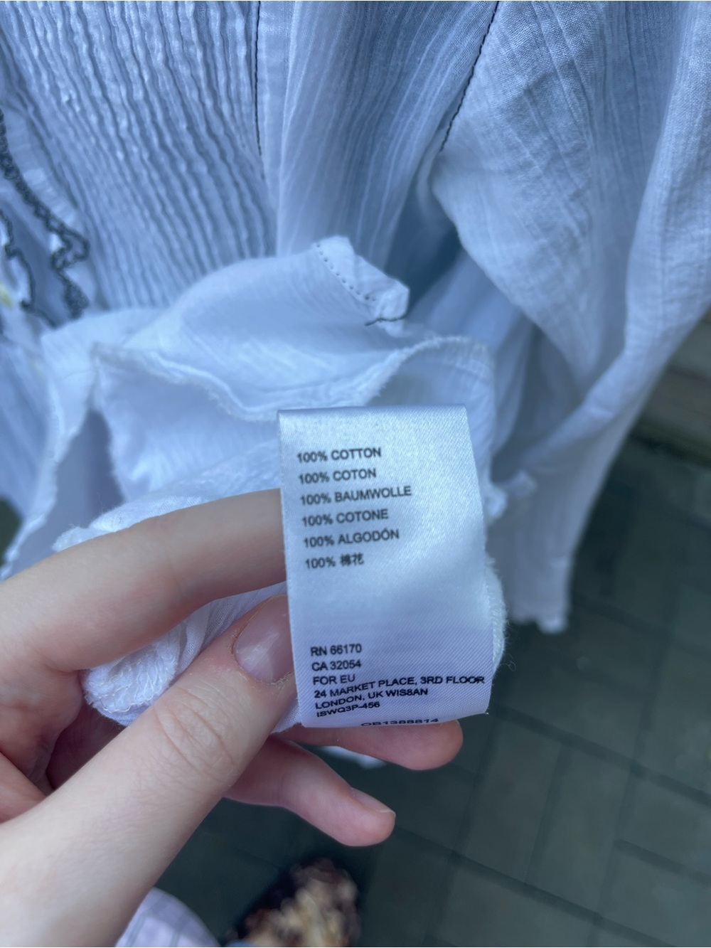 White Button-Front Ruffle Tunic - Picture 7 of 7